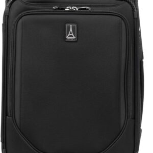 Travelpro Crew Classic Lightweight Softside Expandable Carry on Luggage, 8 Wheel Spinner Suitcase, Men and Women, Carry On 21-Inch, Black