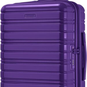LARVENDER Carry On Luggage 22x14x9 Airline Approved, 20 Inch Expandable PC+ABS Hardside Suitcase Carry On Luggage with Spinner Wheels TSA Lock for Women Men (Purple)