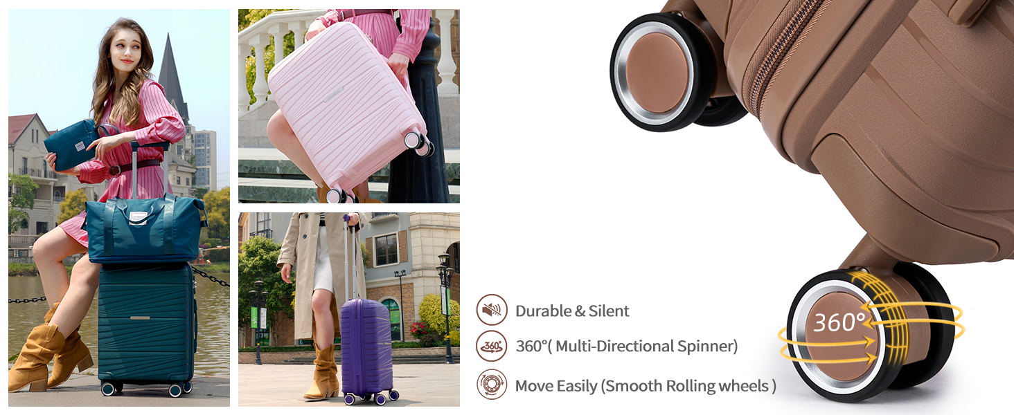 Silent Dual Wheels carry on suitcase