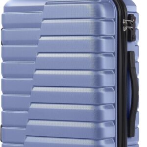 Coolife Carry On Luggage Airline Approved with Spinner Wheels, Hard Shell Suitcase TSA Lock Lightweight Travel Luggage 20-inch,Blue