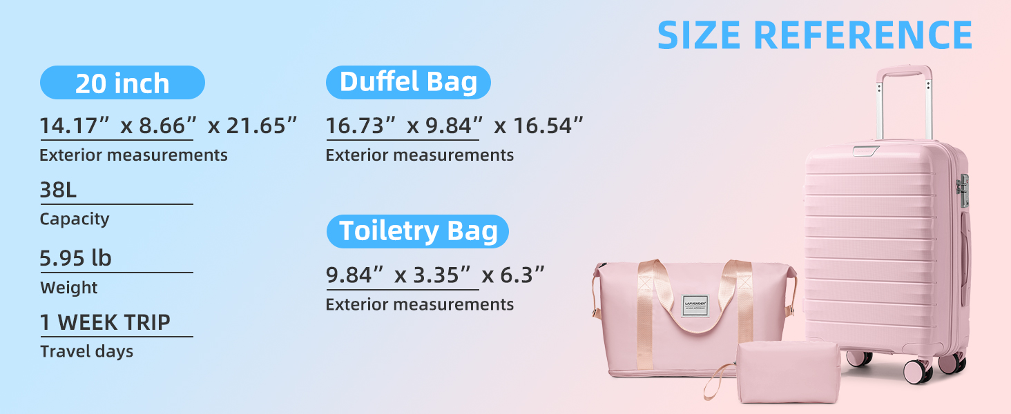 luggage sets size