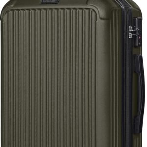 LIGHT FLIGHT Carry On Luggage 22x14x9 Airline Approved, Durable Hard Shell Carry On Suitcases with Wheels, Expandable Hardside Lightweight Travel Luggage with TSA Lock, Dark Green