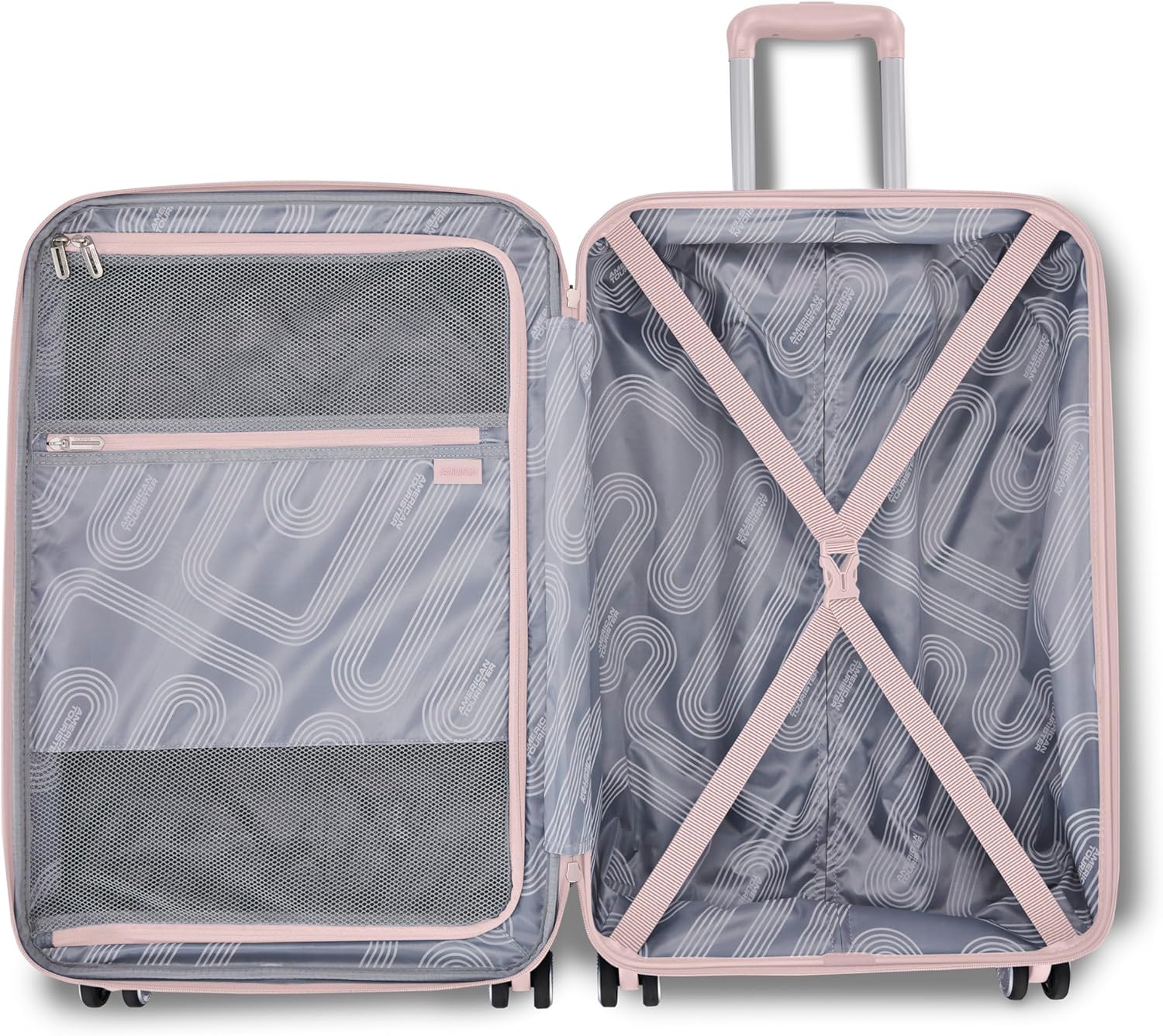 American Tourister Stratum 3.0 Carry-On Spinner, Airline Approved, Durable Hardside Luggage, Expands 1.5", RightHeight™ Adjustable Handle, Pink Blush - Image 4